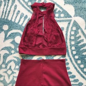 Lulu’s Red Medium Two Piece Dress